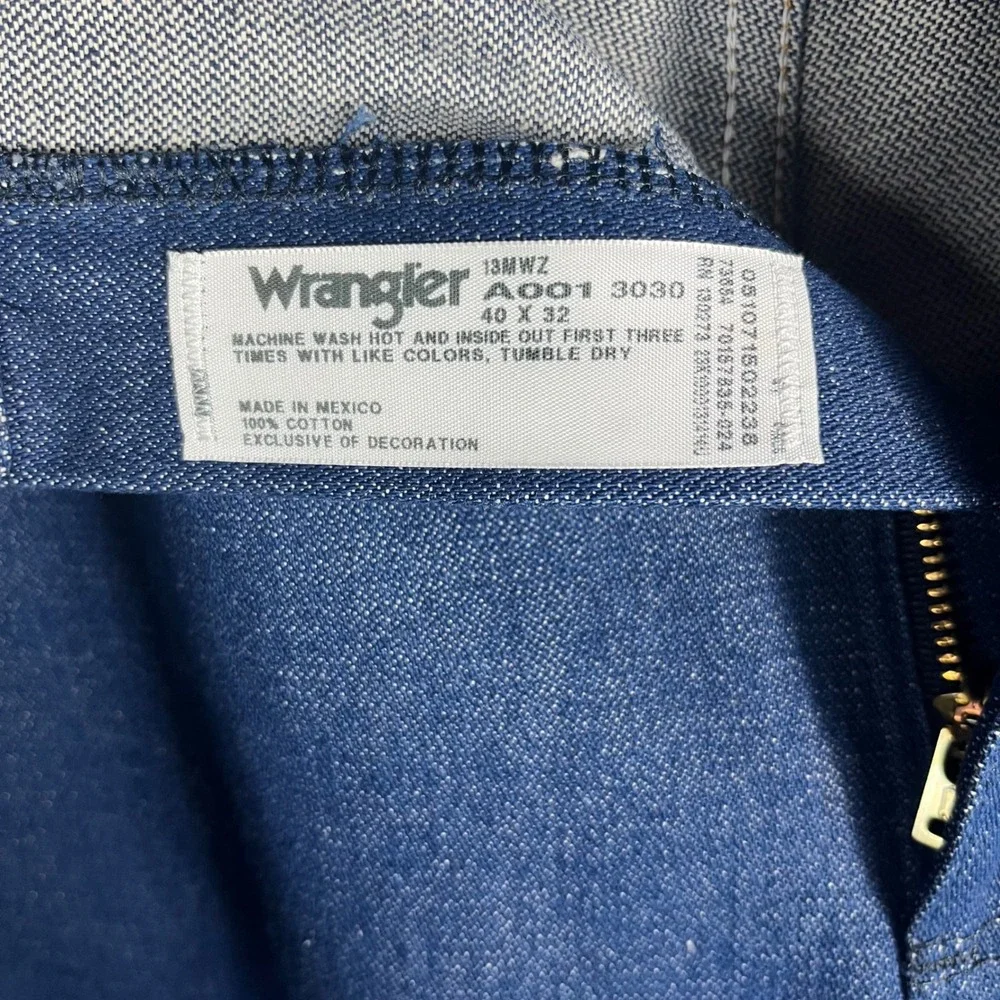 Wrangler Jeans Men 40x32 Blue Cowboy Cut 13MWZ Suspender Buttons Denim Pants
